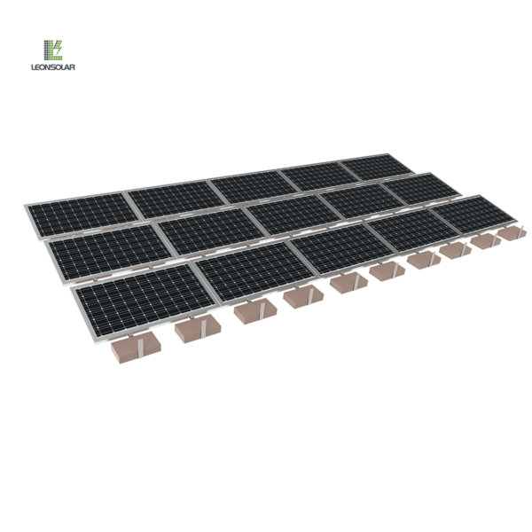 solar ballast system installation rendering