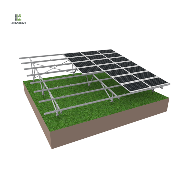 Multi-section ground mount solar System Installation structure diagram