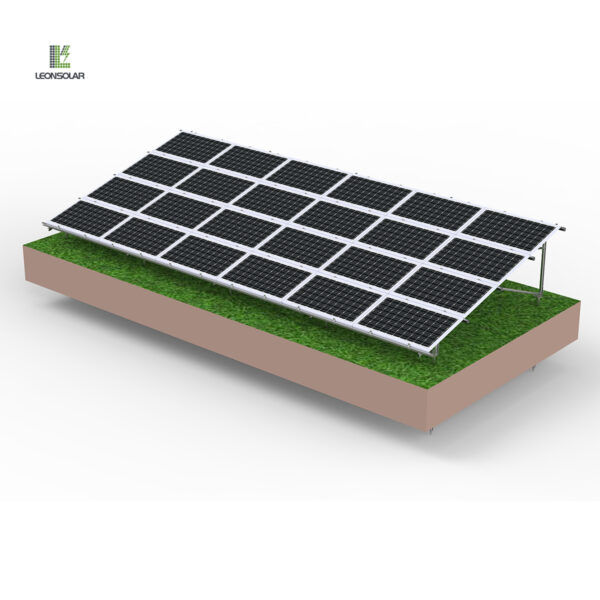 ground solar panel racks system installation effect