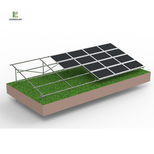 Secure the solar panels to the ground solar panel racks system